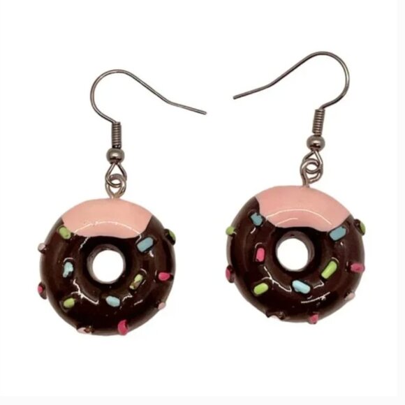 ⭐❤️FREE Food Donut Snacks Treats Candy Boho Peasant Hipster Hippie Art Earrings - Picture 1 of 7